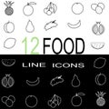 line icons health food Royalty Free Stock Photo